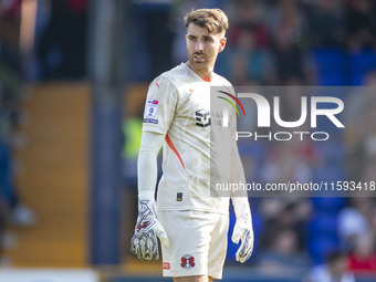 Zach Hemming #1 (GK) of Leyton Orient F.C. during the Sky Bet League 1 match between Stockport County and Leyton Orient at the Edgeley Park...