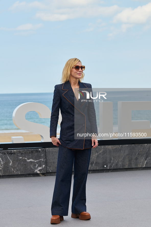 Cate Blanchett attends the photocall for the film Rumors, hours after receiving the Donostia award at the 72nd San Sebastian International F...