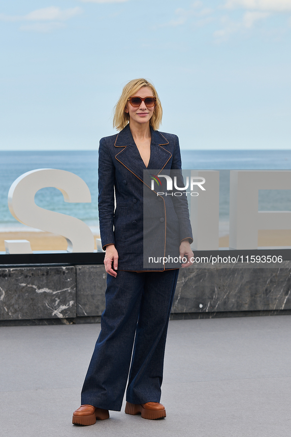 Cate Blanchett attends the photocall for the film Rumors, hours after receiving the Donostia award at the 72nd San Sebastian International F...