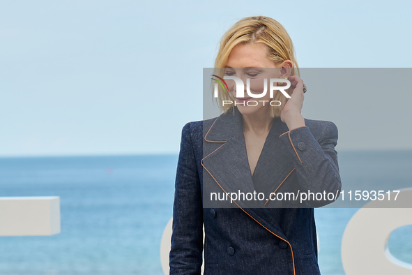 Cate Blanchett attends the photocall for the film Rumors, hours after receiving the Donostia award at the 72nd San Sebastian International F...