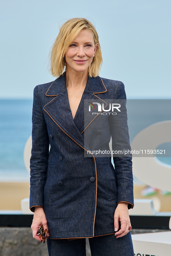 Cate Blanchett attends the photocall for the film Rumors, hours after receiving the Donostia award at the 72nd San Sebastian International F...