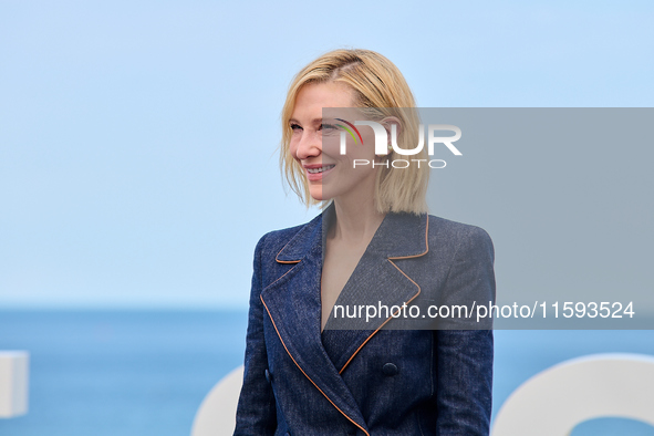 Cate Blanchett attends the photocall for the film Rumors, hours after receiving the Donostia award at the 72nd San Sebastian International F...