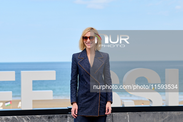 Cate Blanchett attends the photocall for the film Rumors, hours after receiving the Donostia award at the 72nd San Sebastian International F...