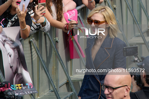 Cate Blanchett attends the photocall for the film Rumors, hours after receiving the Donostia award at the 72nd San Sebastian International F...