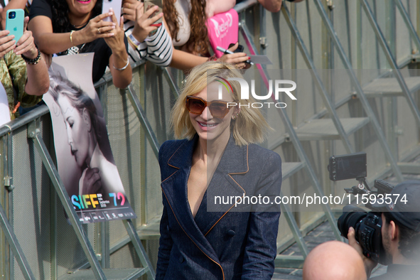 Cate Blanchett attends the photocall for the film Rumors, hours after receiving the Donostia award at the 72nd San Sebastian International F...