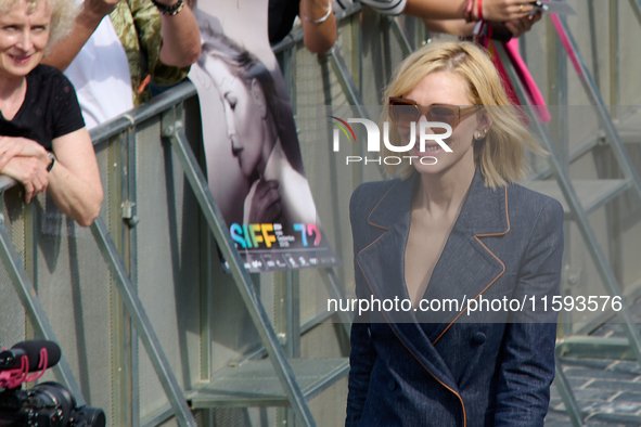 Cate Blanchett attends the photocall for the film Rumors, hours after receiving the Donostia award at the 72nd San Sebastian International F...