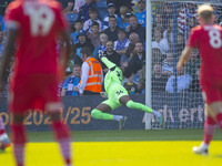 Tyler Onyango #24 of Stockport County F.C. concedes a goal during the Sky Bet League 1 match between Stockport County and Leyton Orient at t...