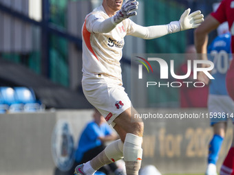 Zach Hemming #1 (GK) of Leyton Orient F.C. during the Sky Bet League 1 match between Stockport County and Leyton Orient at the Edgeley Park...