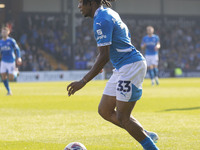 Tayo Adaramola #33 of Stockport County F.C. during the Sky Bet League 1 match between Stockport County and Leyton Orient at the Edgeley Park...