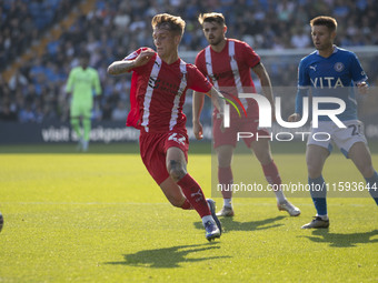 Ethan Galbraith #22 of Leyton Orient F.C. is in action during the Sky Bet League 1 match between Stockport County and Leyton Orient at the E...