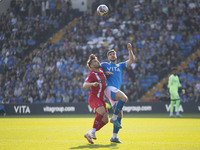 Ethan Pye #15 of Stockport County F.C. heads the ball during the Sky Bet League 1 match between Stockport County and Leyton Orient at the Ed...