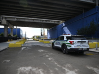 The NYPD investigates and expands the crime scene to an underpass near the site of a mass shooting on Stewart Avenue and Cherry Street in Br...