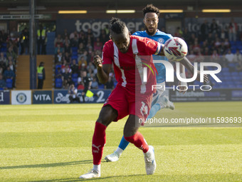 Omar Beckles #19 of Leyton Orient F.C. during the Sky Bet League 1 match between Stockport County and Leyton Orient at the Edgeley Park Stad...