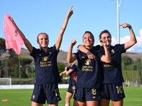 Barbara Bonansea, Martina Rosucci, and Cristiana Girelli of Juventus F.C. during the third day of the Serie A Femminile eBay Championship be...