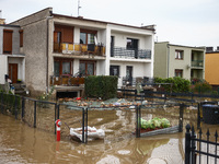 Residential area after Nysa Klodzka river flooded town of Lewin Brzeski in southwestern Poland, on September 19th, 2024. Storm Boris has cau...