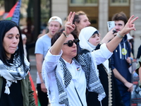 Protesters support Palestine and the people of Gaza in Lyon, France, on September 21, 2024. (