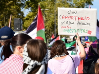 Protesters support Palestine and the people of Gaza in Lyon, France, on September 21, 2024. (