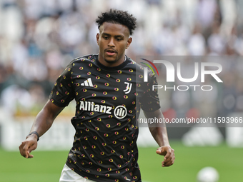 Juan Cabal during the Serie A 2024-2025 match between Juventus and Napoli in Turin, Italy, on September 21, 2024 (