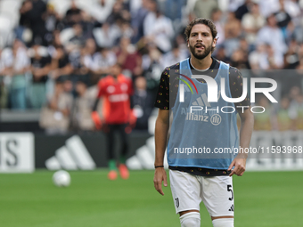 Manuel Locatelli during the Serie A 2024-2025 match between Juventus and Napoli in Turin, Italy, on September 21, 2024 (