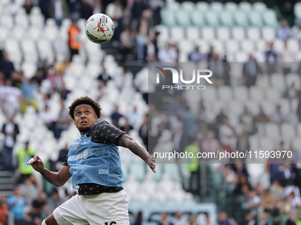 Weston McKennie during the Serie A 2024-2025 match between Juventus and Napoli in Turin, Italy, on September 21, 2024 