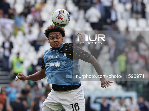 Weston McKennie during the Serie A 2024-2025 match between Juventus and Napoli in Turin, Italy, on September 21, 2024 