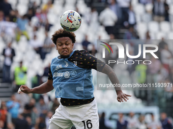 Weston McKennie during the Serie A 2024-2025 match between Juventus and Napoli in Turin, Italy, on September 21, 2024 (