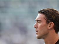 Dusan Vlahovic during the Serie A 2024-2025 match between Juventus and Napoli in Turin, Italy, on September 21, 2024 (