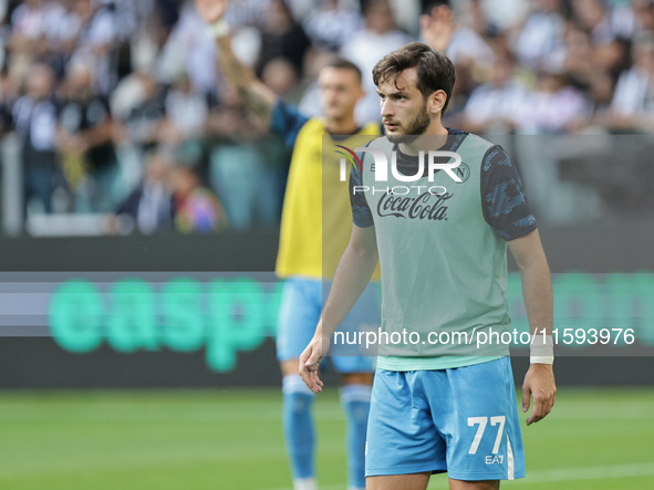 Khvicha Kvaratskhelia during the Serie A 2024-2025 match between Juventus and Napoli in Turin, Italy, on September 21, 2024 