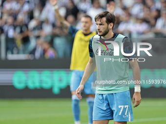 Khvicha Kvaratskhelia during the Serie A 2024-2025 match between Juventus and Napoli in Turin, Italy, on September 21, 2024 (