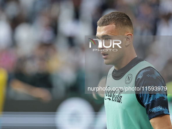 Alessandro Buongiorno during the Serie A 2024-2025 match between Juventus and Napoli in Turin, Italy, on September 21, 2024 