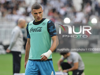 Alessandro Buongiorno during the Serie A 2024-2025 match between Juventus and Napoli in Turin, Italy, on September 21, 2024 (