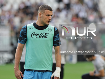 Alessandro Buongiorno during the Serie A 2024-2025 match between Juventus and Napoli in Turin, Italy, on September 21, 2024 (