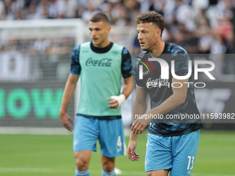 Amir Rrahmani during the Serie A 2024-2025 match between Juventus and Napoli in Turin, Italy, on September 21, 2024 (