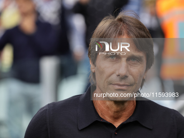 Antonio Conte during the Serie A 2024-2025 match between Juventus and Napoli in Turin, Italy, on September 21, 2024 