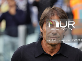 Antonio Conte during the Serie A 2024-2025 match between Juventus and Napoli in Turin, Italy, on September 21, 2024 (