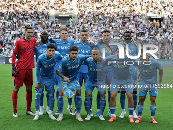 The Napoli team during the Serie A 2024-2025 match between Juventus and Napoli in Turin, Italy, on September 21, 2024 (