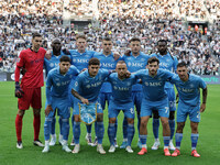 The Napoli team during the Serie A 2024-2025 match between Juventus and Napoli in Turin, Italy, on September 21, 2024 (