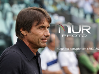 Antonio Conte during the Serie A 2024-2025 match between Juventus and Napoli in Turin, Italy, on September 21, 2024 (