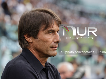 Antonio Conte during the Serie A 2024-2025 match between Juventus and Napoli in Turin, Italy, on September 21, 2024 (