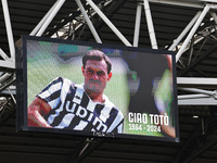 Homage to Toto Schillaci during the Serie A 2024-2025 match between Juventus and Napoli in Turin, Italy, on September 21, 2024 (