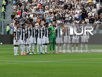 Juventus team during the Serie A 2024-2025 match between Juventus and Napoli in Turin, Italy, on September 21, 2024 (