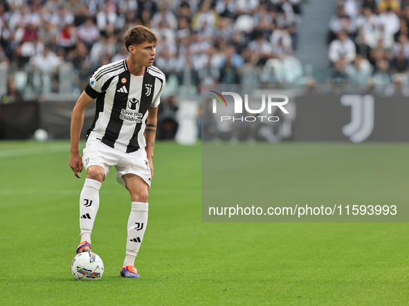 Nicolo Savona during the Serie A 2024-2025 match between Juventus and Napoli in Turin, Italy, on September 21, 2024 