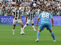 Andrea Cambiaso during the Serie A 2024-2025 match between Juventus and Napoli in Turin, Italy, on September 21, 2024 (