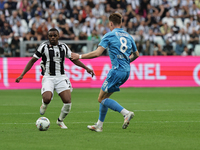 Pierre Kalulu during the Serie A 2024-2025 match between Juventus and Napoli in Turin, Italy, on September 21, 2024 (