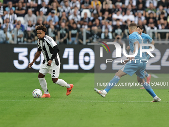 Weston McKennie during the Serie A 2024-2025 match between Juventus and Napoli in Turin, Italy, on September 21, 2024 (