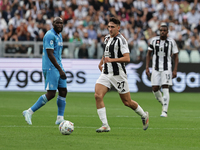 Andrea Cambiaso during the Serie A 2024-2025 match between Juventus and Napoli in Turin, Italy, on September 21, 2024 (