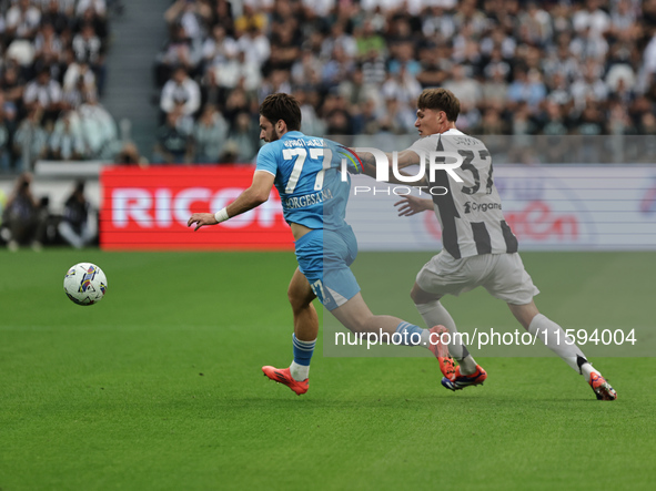 Khvicha Kvaratskhelia during the Serie A 2024-2025 match between Juventus and Napoli in Turin, Italy, on September 21, 2024 