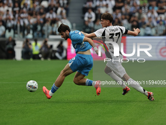 Khvicha Kvaratskhelia during the Serie A 2024-2025 match between Juventus and Napoli in Turin, Italy, on September 21, 2024 (