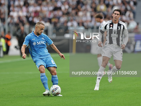 Stanislav Lobotka during the Serie A 2024-2025 match between Juventus and Napoli in Turin, Italy, on September 21, 2024 