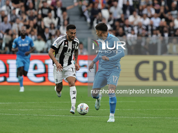 Nico Gonzalez during the Serie A 2024-2025 match between Juventus and Napoli in Turin, Italy, on September 21, 2024 